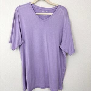 01.Algo Mens Performace Short Sleeve T Shirt Size L Tall Active Casual Purple